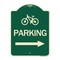 Signmission Bicycle Symbol Parking Right Arrow Heavy-Gauge Aluminum Architectural Sign, 24" x 18", G-1824-24315 A-DES-G-1824-24315 - alternate 1